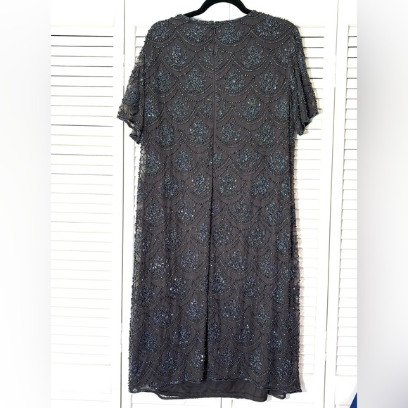 NWT Pisarro Nights Beaded Embellished Short Sleeve Midi Dress 18W,22W - Picture 9 of 12